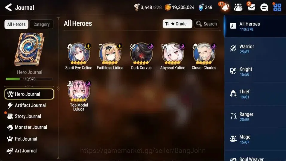 Epic Seven Accounts Starter Global |6 ML(SE Celine,Lidica,Corvus,Yufine,Charles,Luluca)Etc|PoH+Bless ON|19M Gold|42K 6