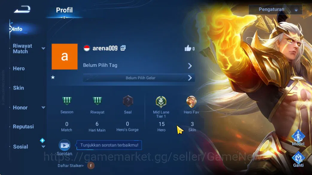 Honor of Kings Accounts Hero 15 Skin 3|Fresh Starter| (Consort Yu Legend) image 2