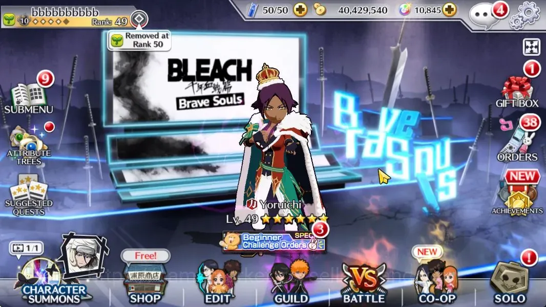 Bleach: Brave Souls Accounts Mid-Tier Global | 5K BP+11K Orb | Mid Story | Ichigo 7th | Yoruichi Xmas22 | Candice TYBW VSD 1