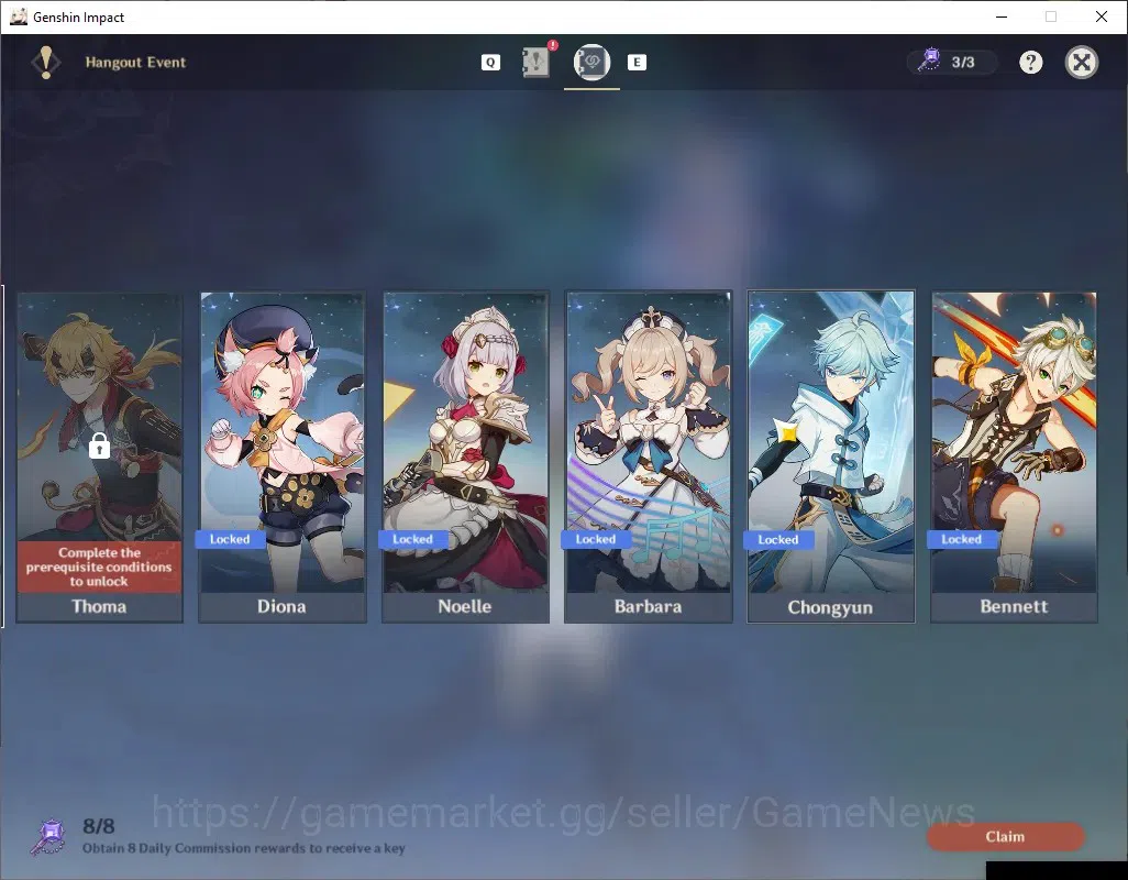 Genshin Impact Accounts Asia|AR 38|Rate On|2 Limited + 1 (*5 Weapon)|Nahid image 17