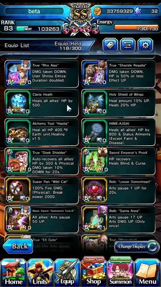 Grand Summoners Accounts End-Game Global|Rank 83|22 Ascend+ 13 TW|(Chloe,S Emiya,GC 10