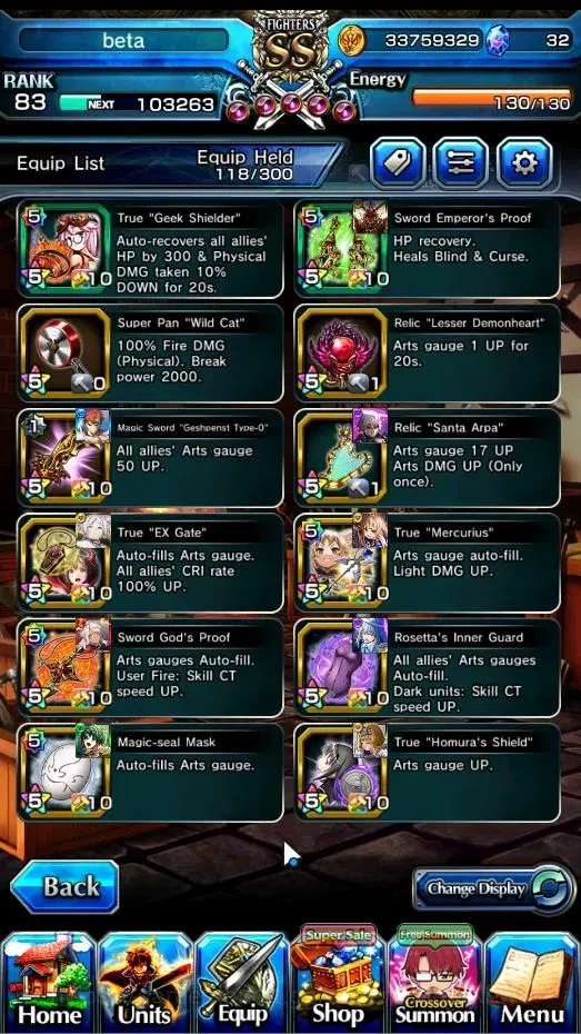 Grand Summoners Accounts End-Game Global|Rank 83|22 Ascend+ 13 TW|(Chloe,S Emiya,GC 11