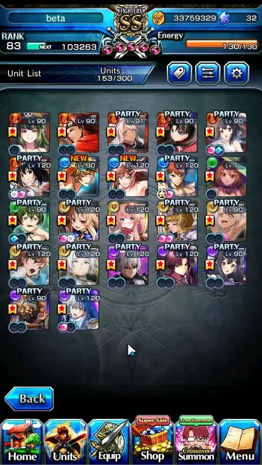 Grand Summoners Accounts End-Game Global|Rank 83|22 Ascend+ 13 TW|(Chloe,S Emiya,GC 4