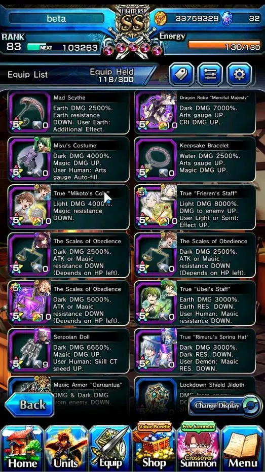 Grand Summoners Accounts End-Game Global|Rank 83|22 Ascend+ 13 TW|(Chloe,S Emiya,GC 8