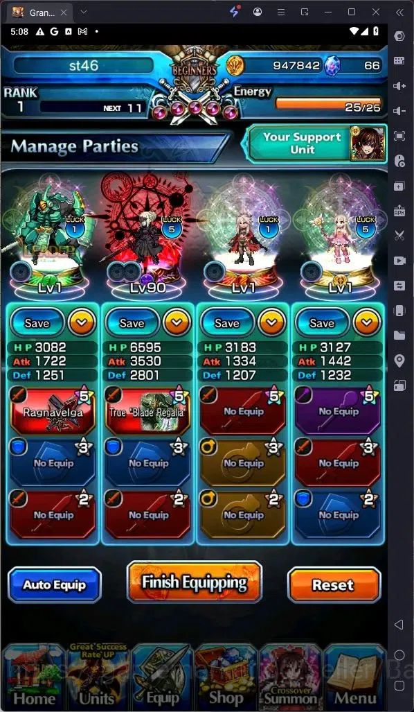 Grand Summoners Accounts Global | Rank 1 | Collab Saber Alter Lv90 TW | Col image 4