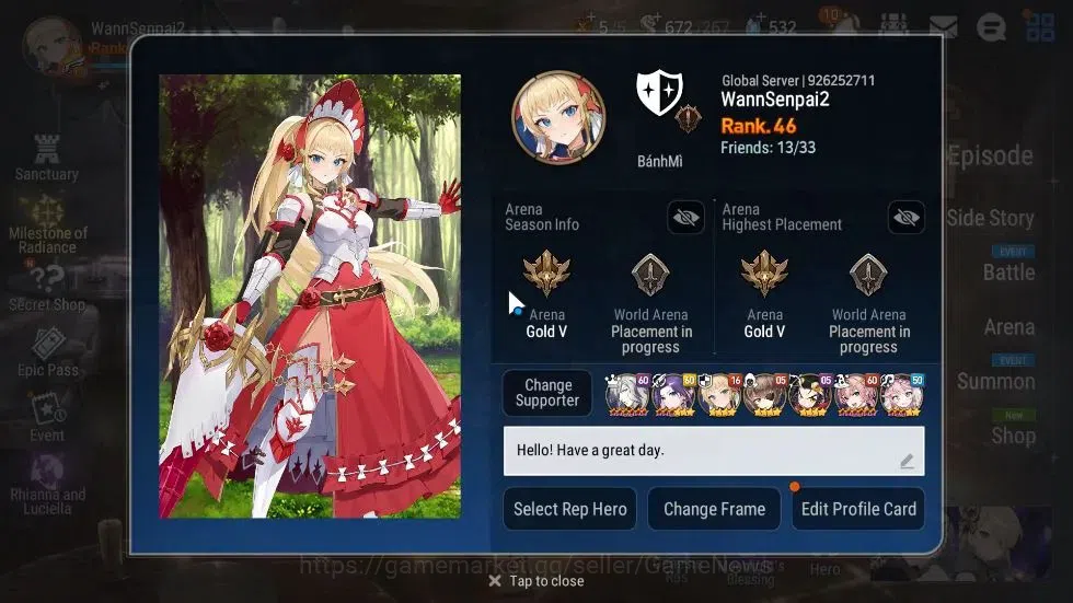 Epic Seven Accounts GLOBAL Unverif|New Era|8 ML(School Nurse Yulha,LOT image 2