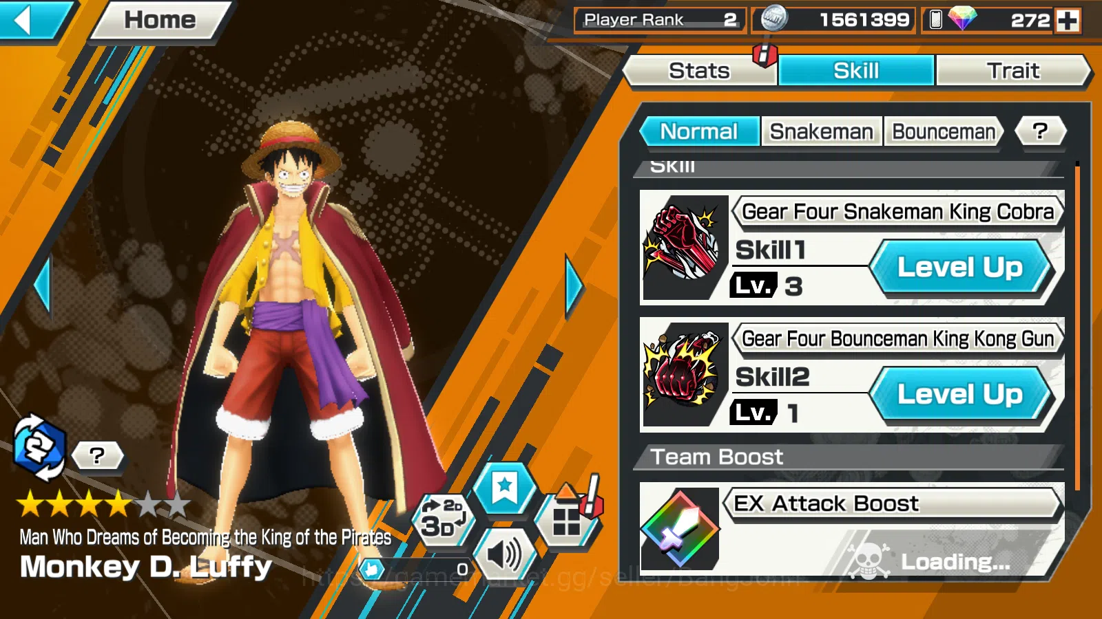 One Piece Bounty Rush Accounts Others GLOBAL | 5EX | 5elders Nusjuro,BB kuzan,King op Monkey D.Luffy,BOMO Kaido,Gp Edward 5