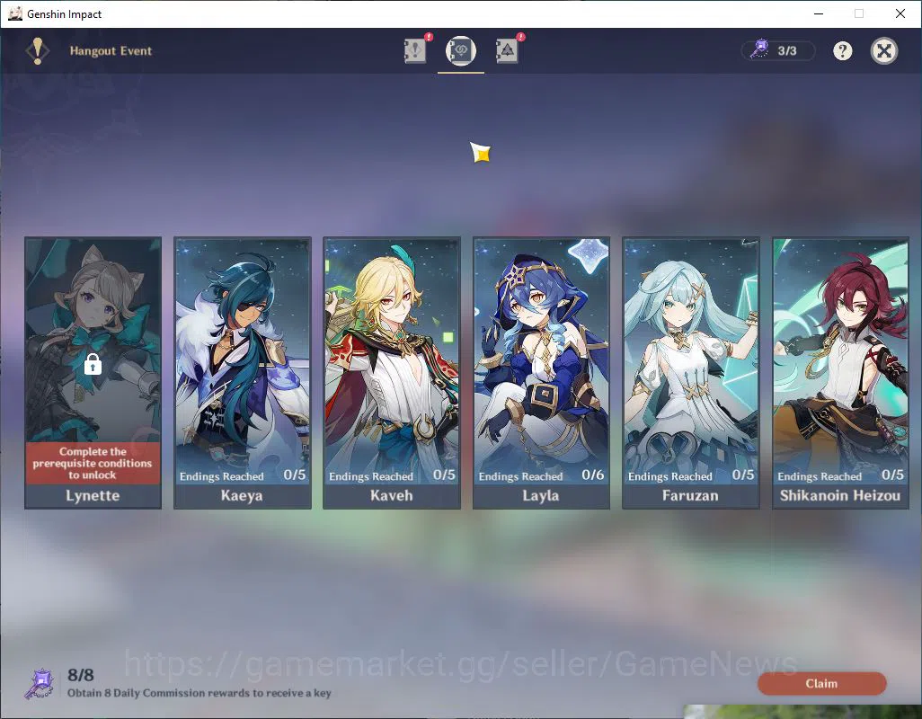 Genshin Impact Accounts Mid Game ASIA|AR 58|10 Limited +11(*5Weapon)|[HutaoC1+skin,Yelan,Raiden,Neuvillette]+Sign,Etc|3 15