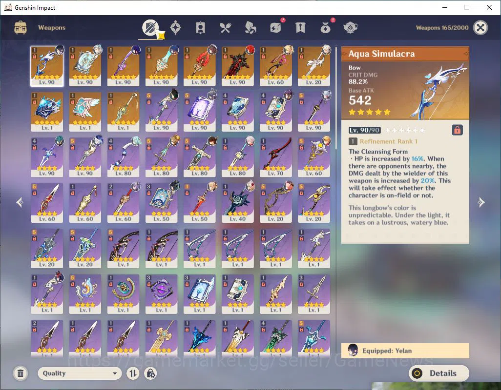 Genshin Impact Accounts Mid Game ASIA|AR 58|10 Limited +11(*5Weapon)|[HutaoC1+skin,Yelan,Raiden,Neuvillette]+Sign,Etc|3 7