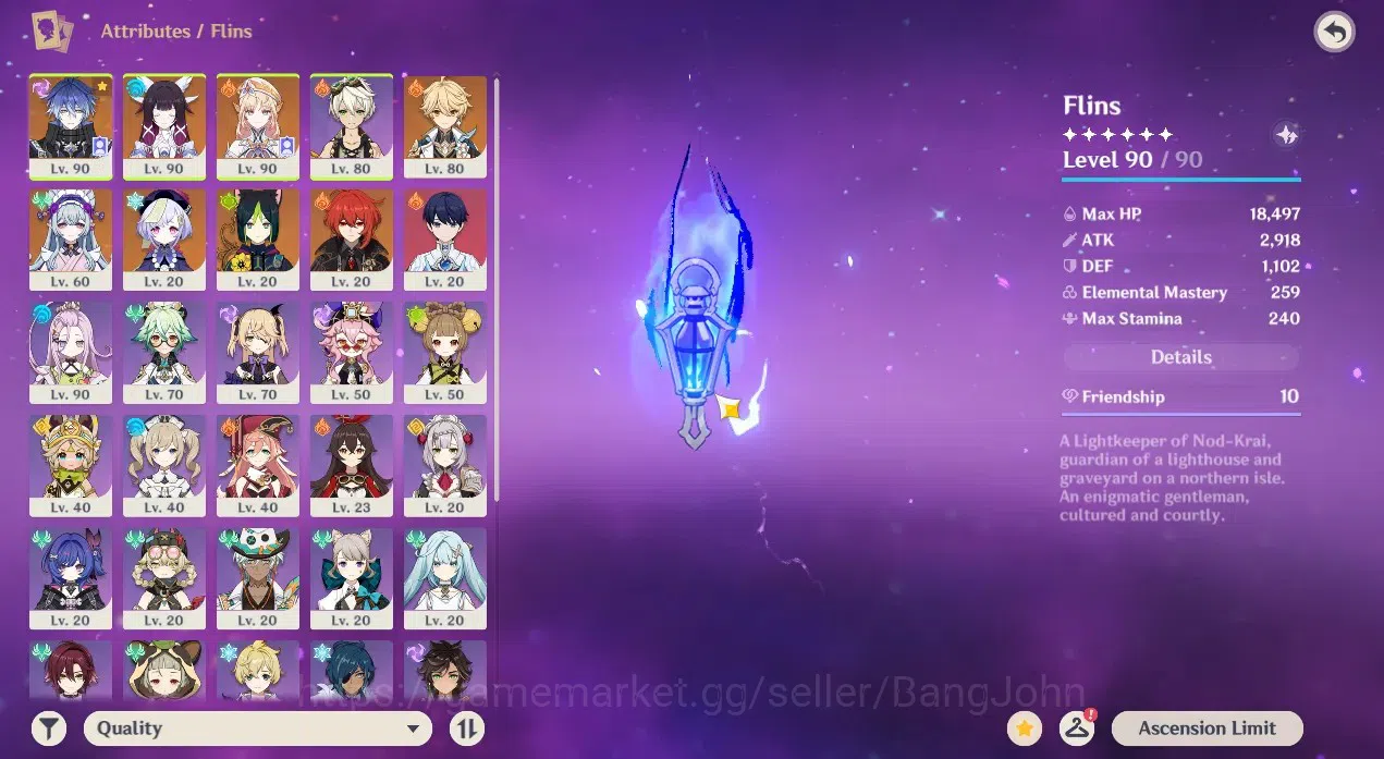 Genshin Impact Accounts ASIA | AR 55|3 Limited+(5*wpn)+Sign|Flins,Columbin image 2