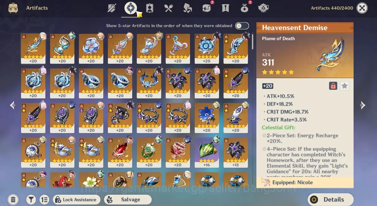 Genshin Impact Accounts ASIA | AR 55|3 Limited+(5*wpn)+Sign|Flins,Columbin image 4