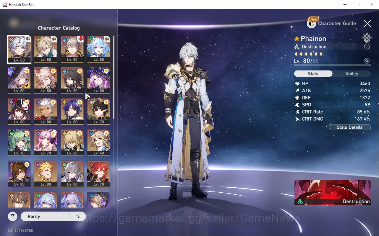 Honkai Star Rail Accounts Mid Game ASIA|TL 70|16 Limited (Jade,Jiaoqiu)+Sign Robin Sumeretto,Phainon,Cerydra,T 1