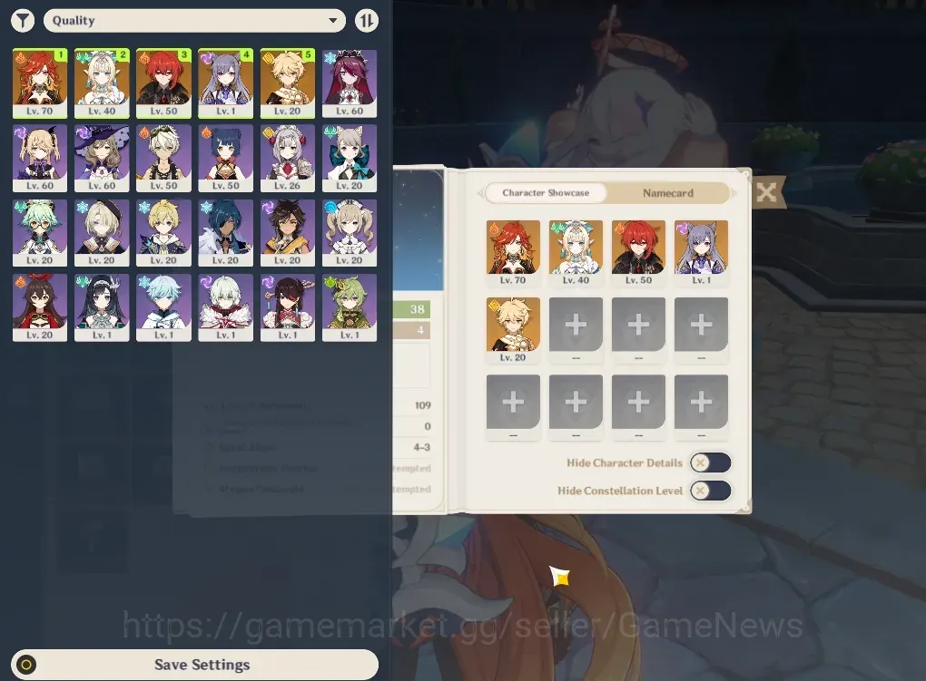 Genshin Impact Accounts Others Asia|AR 38|2 Limited (Vesna & Mavuika)|2 Standard (Keqing & Diluc)|Male MC|Take Mail|Check 1