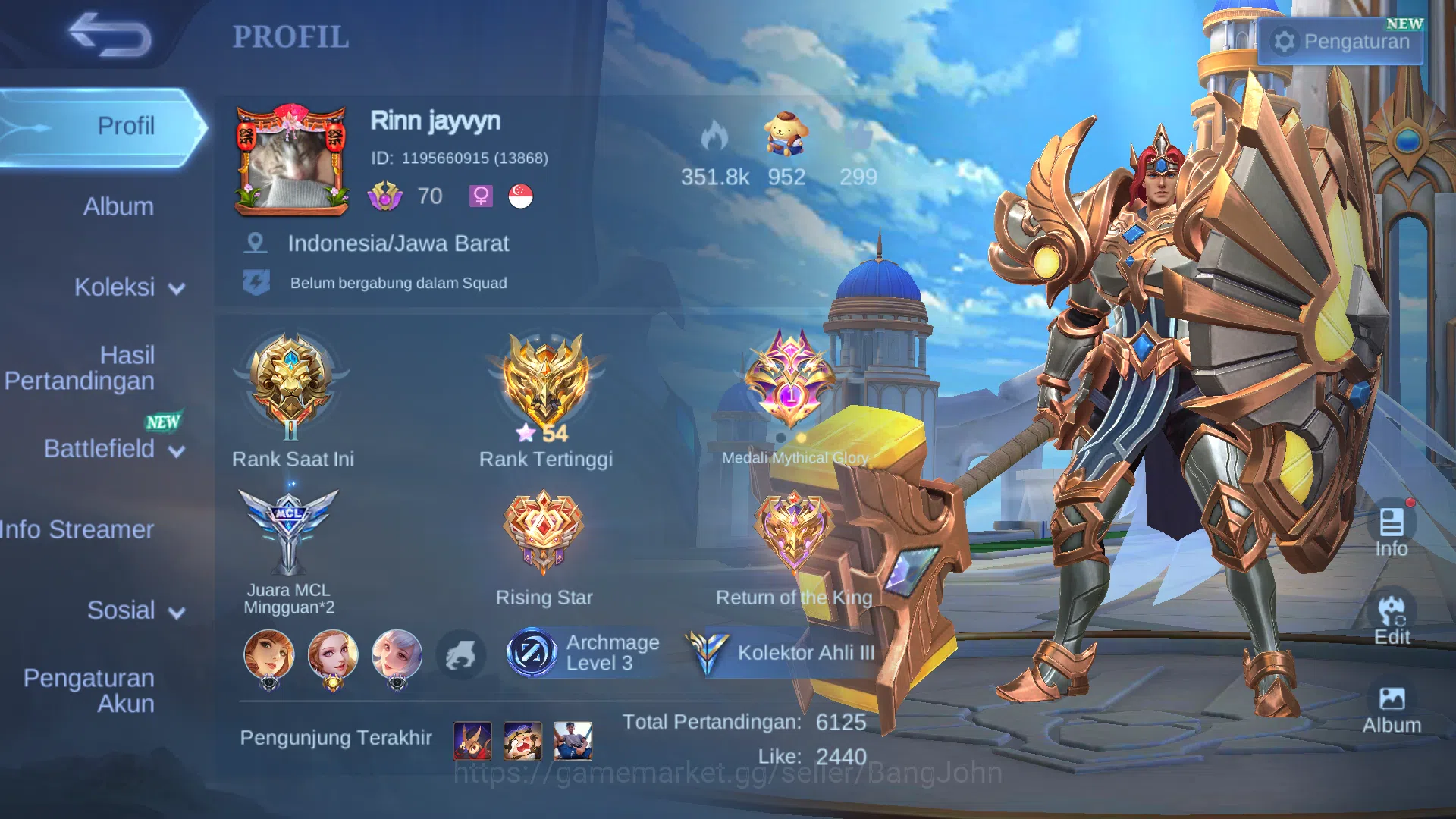 Mobile Legends: Bang Bang Accounts Hero 79 | skin 150 | cc natalia | lightborn tigrea image 1