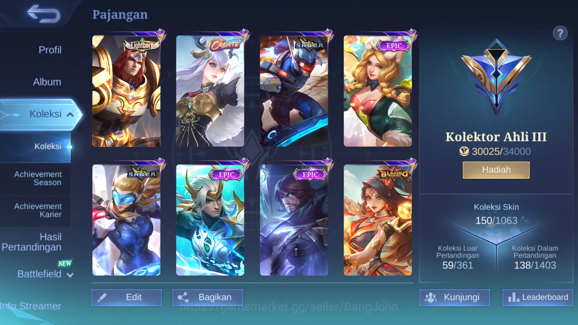 Mobile Legends: Bang Bang Accounts Hero 79 | skin 150 | cc natalia | lightborn tigrea image 10