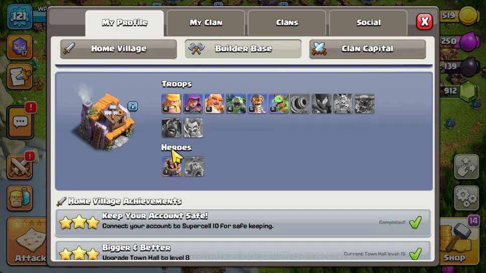 Clash of Clans Accounts TH 15 - BH 5 | Limited Skin | LV 121 | HH 7 | BK 3 image 9