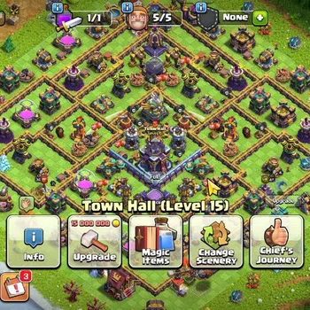 Clash of Clans High-End TH 15 - BH 5 | Limited Skin | LV 121 | HH 7 | BK 3 image 1