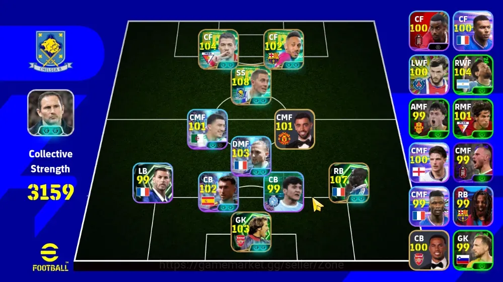 eFootball Accounts Legends & Iconic Players Mobile|PW 3159|Epic Hazard, Lilian Thuram, Suárez, Seaman,Aubameyang|ShowTime 1