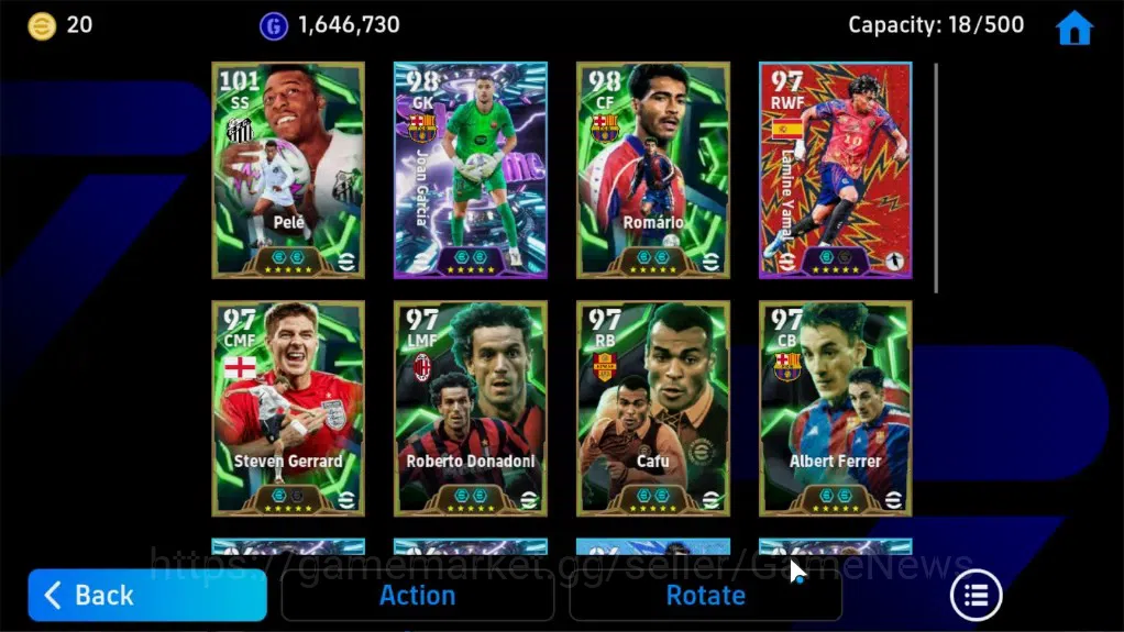 eFootball Accounts Legends & Iconic Players Android||10 Epic Pele,Romario,Steven Gerrard,Roberto Donadoni,Cafu,Albert 4