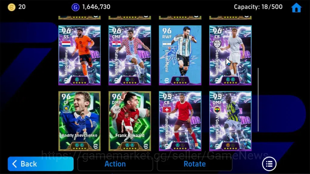 eFootball Accounts Legends & Iconic Players Android||10 Epic Pele,Romario,Steven Gerrard,Roberto Donadoni,Cafu,Albert 5