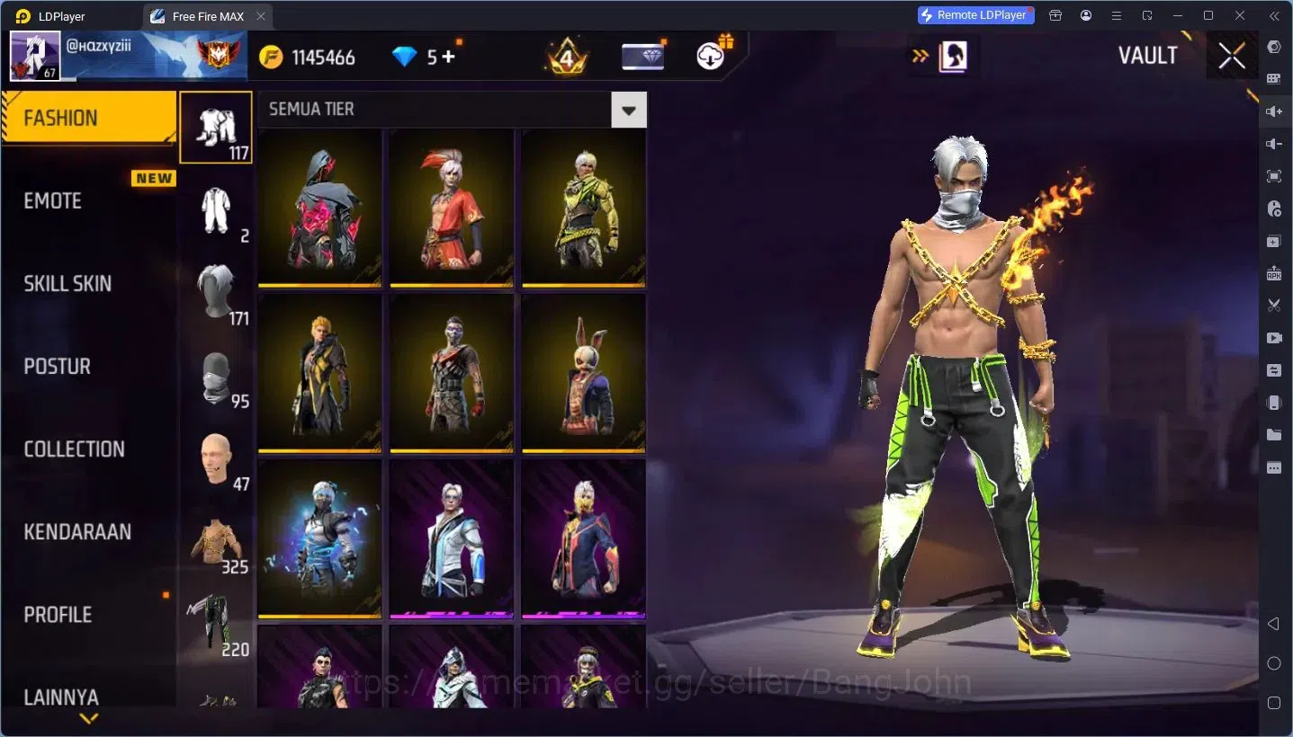 Free Fire Accounts Indonesia | Vault 117 | M1887- Incendium Burst,Sol image 15
