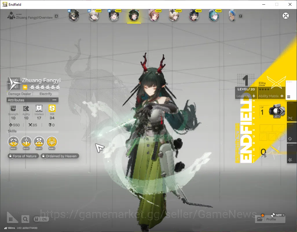 Arknights: Endfield Accounts NA/EU|Lv2|Fresh Starter|SSR2(1Limit)|ZhuangFangyi  image 12