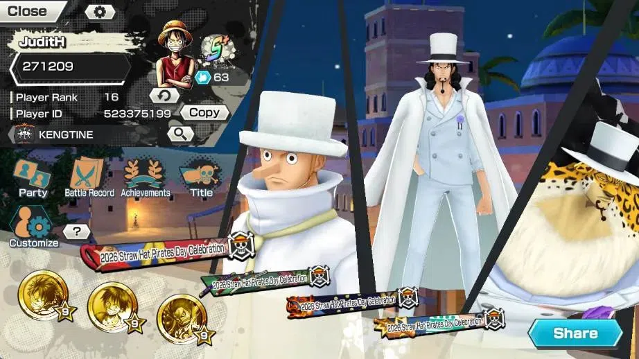 One Piece Bounty Rush Accounts High-End Global | EX 7 | PR 16 |Gol D. Roger,Monkey D. Luffy,Kaido,Rob Lucci, Zoro & Sanji 2