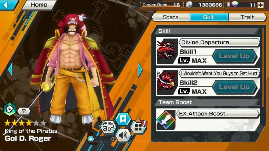 One Piece Bounty Rush Accounts High-End Global | EX 7 | PR 16 |Gol D. Roger,Monkey D. Luffy,Kaido,Rob Lucci, Zoro & Sanji 5