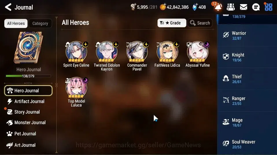 Epic Seven Accounts Limited Hero GLOBAL Unverif|6 ML[A Yufine,TM Luluca,TE 6