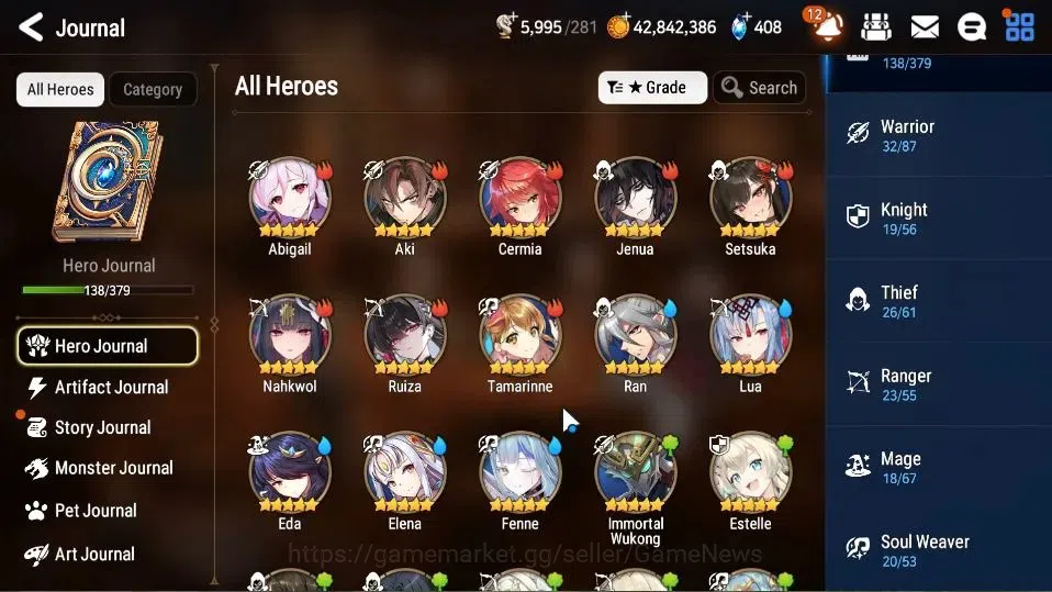 Epic Seven Accounts Limited Hero GLOBAL Unverif|6 ML[A Yufine,TM Luluca,TE 7