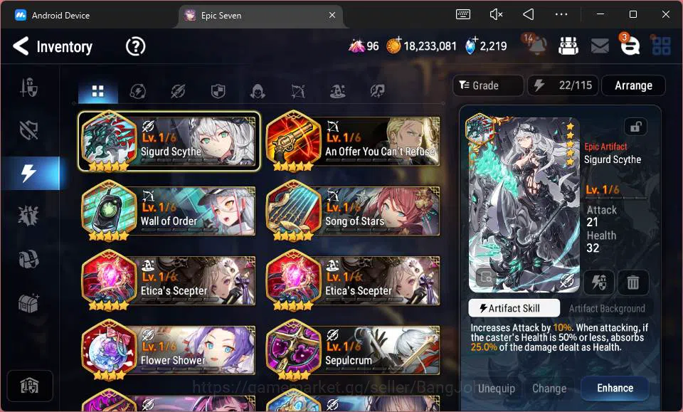 Epic Seven Accounts Global Unverif|8 ML Salome,B Haste,A Tywin,etc|PoH image 4