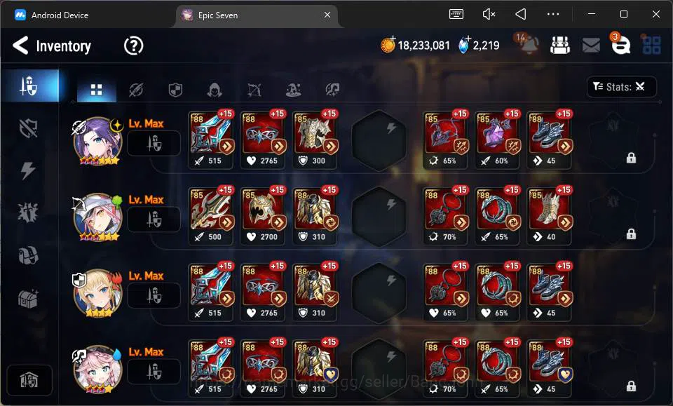 Epic Seven Accounts Global Unverif|8 ML Salome,B Haste,A Tywin,etc|PoH image 5