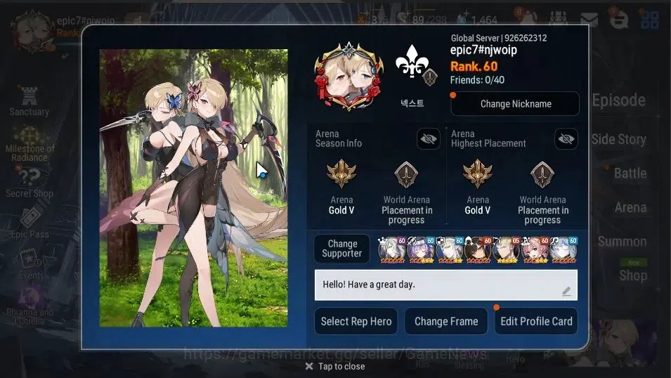 Epic Seven Accounts GLOBAL Unverif|NewEra|9 ML(Rhiana&Luciel,NM Luna,E image 2