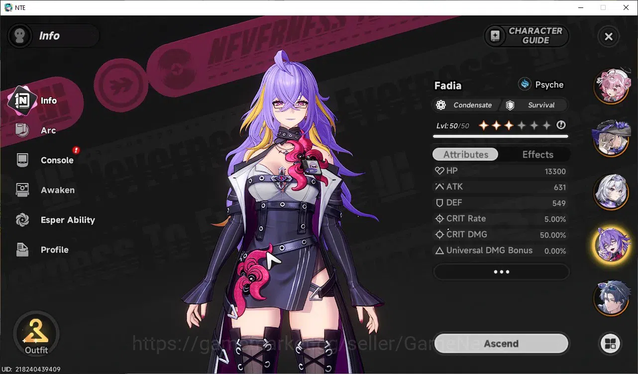 Neverness to Everness Accounts GLOBAL SEA|HL 44|TL 29|8 SSR Chaos+Skin,Lacrimosa, image 14