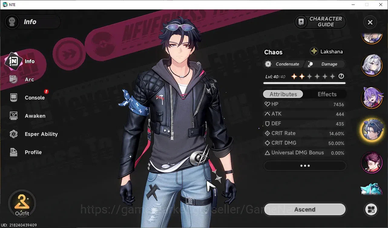 Neverness to Everness Accounts GLOBAL SEA|HL 44|TL 29|8 SSR Chaos+Skin,Lacrimosa, image 3