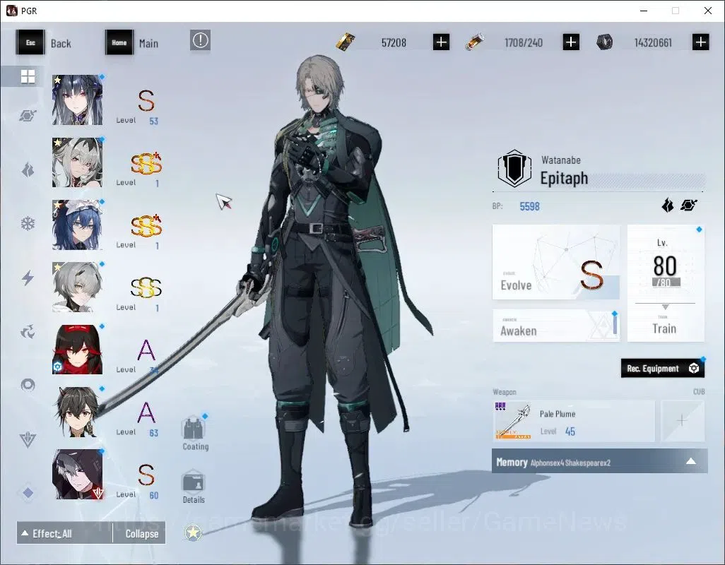 Punishing: Gray Raven Accounts Asia|Lv 88|57,2K BC+18,3K YC+11,4K BlueC|S Epitaph image 4