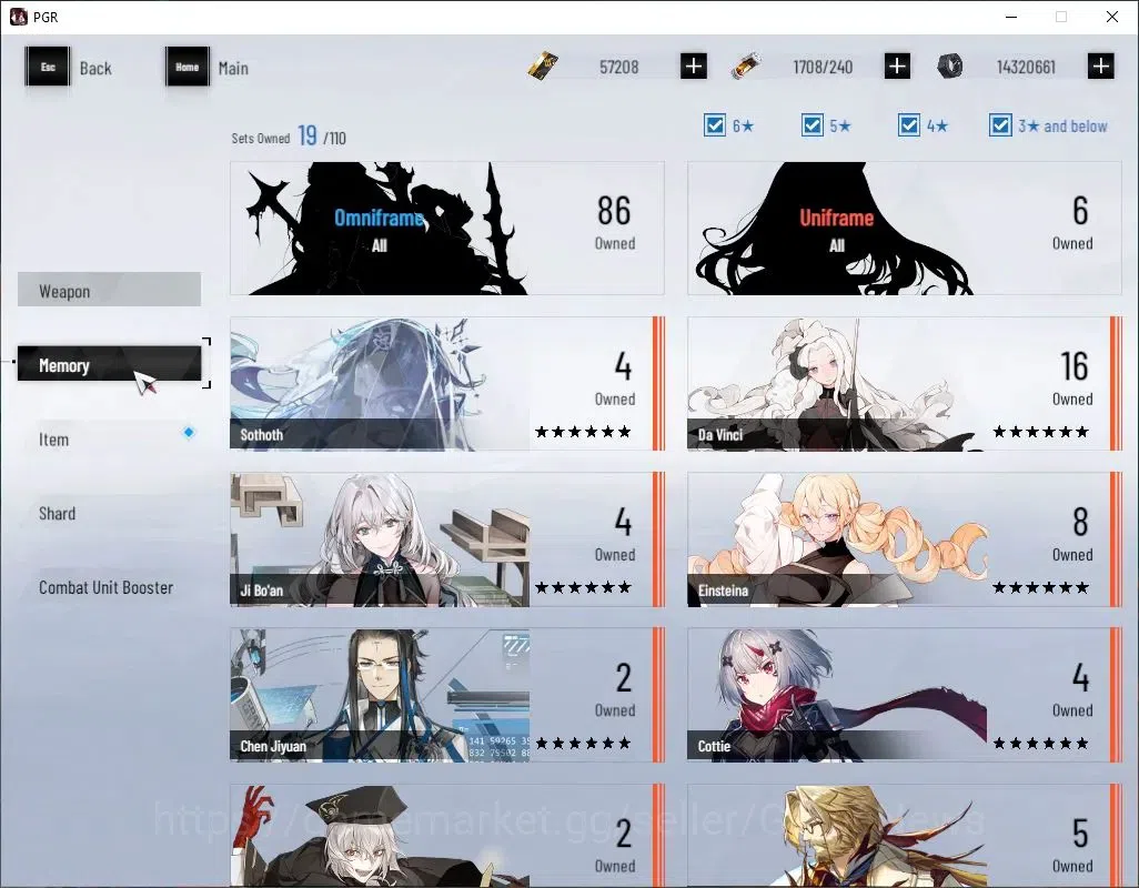 Punishing: Gray Raven Accounts Asia|Lv 88|57,2K BC+18,3K YC+11,4K BlueC|S Epitaph image 7