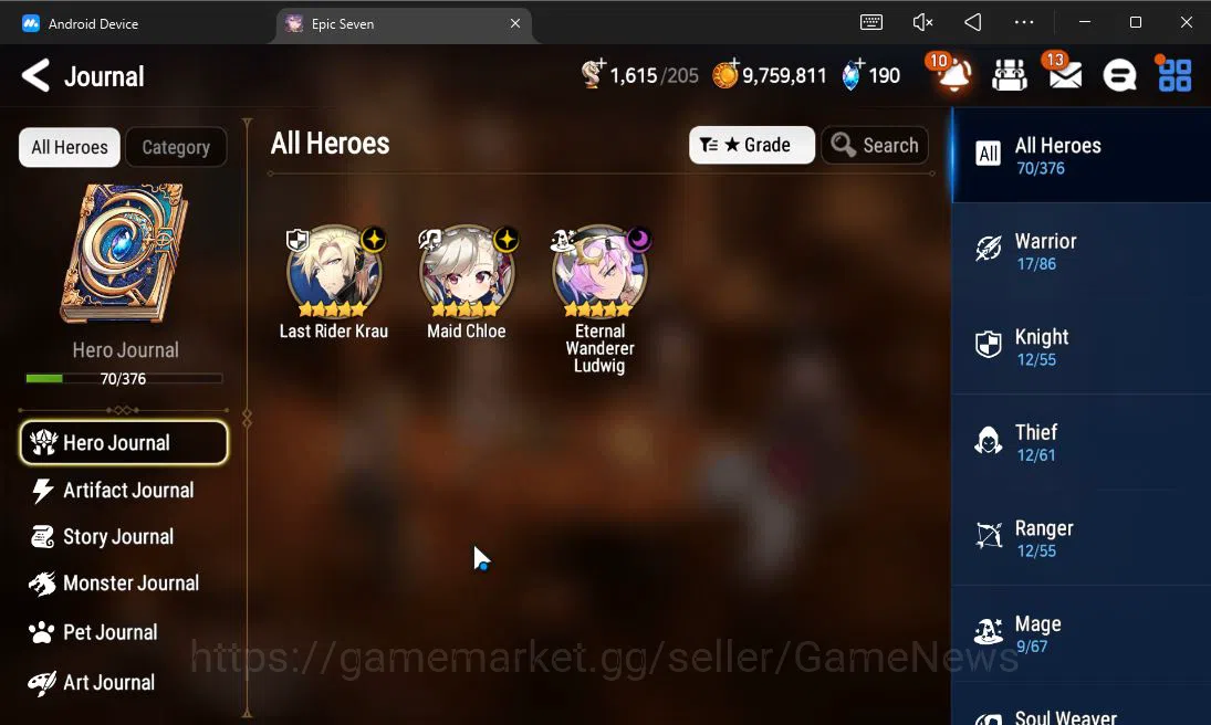 Epic Seven Accounts GLOBAL Unverif|Starter|3 ML(LR Krau,M Chloe,EW Lud image 1