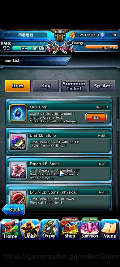 Grand Summoners Accounts Global|Rank 99|14 Ascend|[PaladinRoy,IsliidHP,Rimu image 3