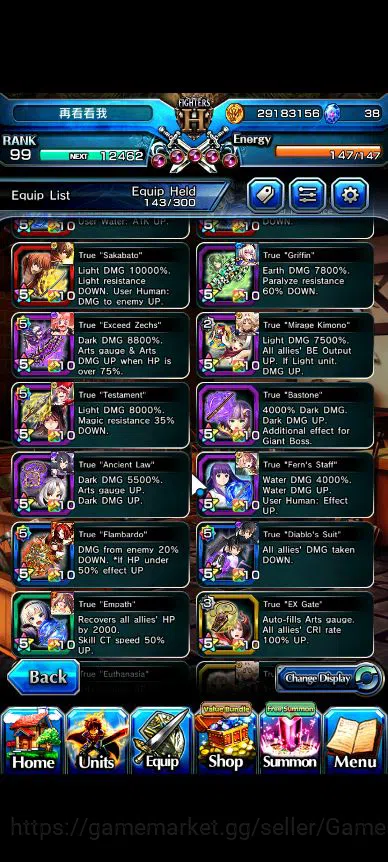Grand Summoners Accounts Global|Rank 99|14 Ascend|[PaladinRoy,IsliidHP,Rimu image 7