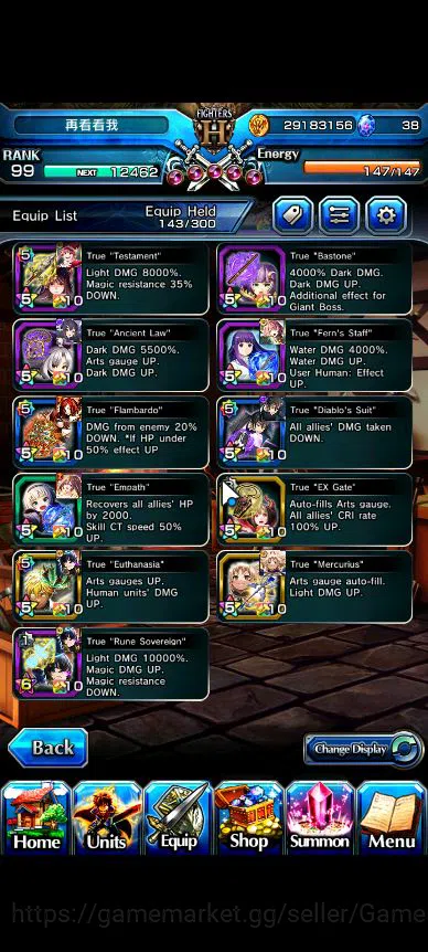 Grand Summoners Accounts Global|Rank 99|14 Ascend|[PaladinRoy,IsliidHP,Rimu image 8