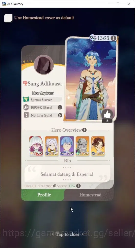 AFK Journey Accounts GLOBAL H57|VIP 3|Collab Frieren|2k Velvet Vouher|L image 4
