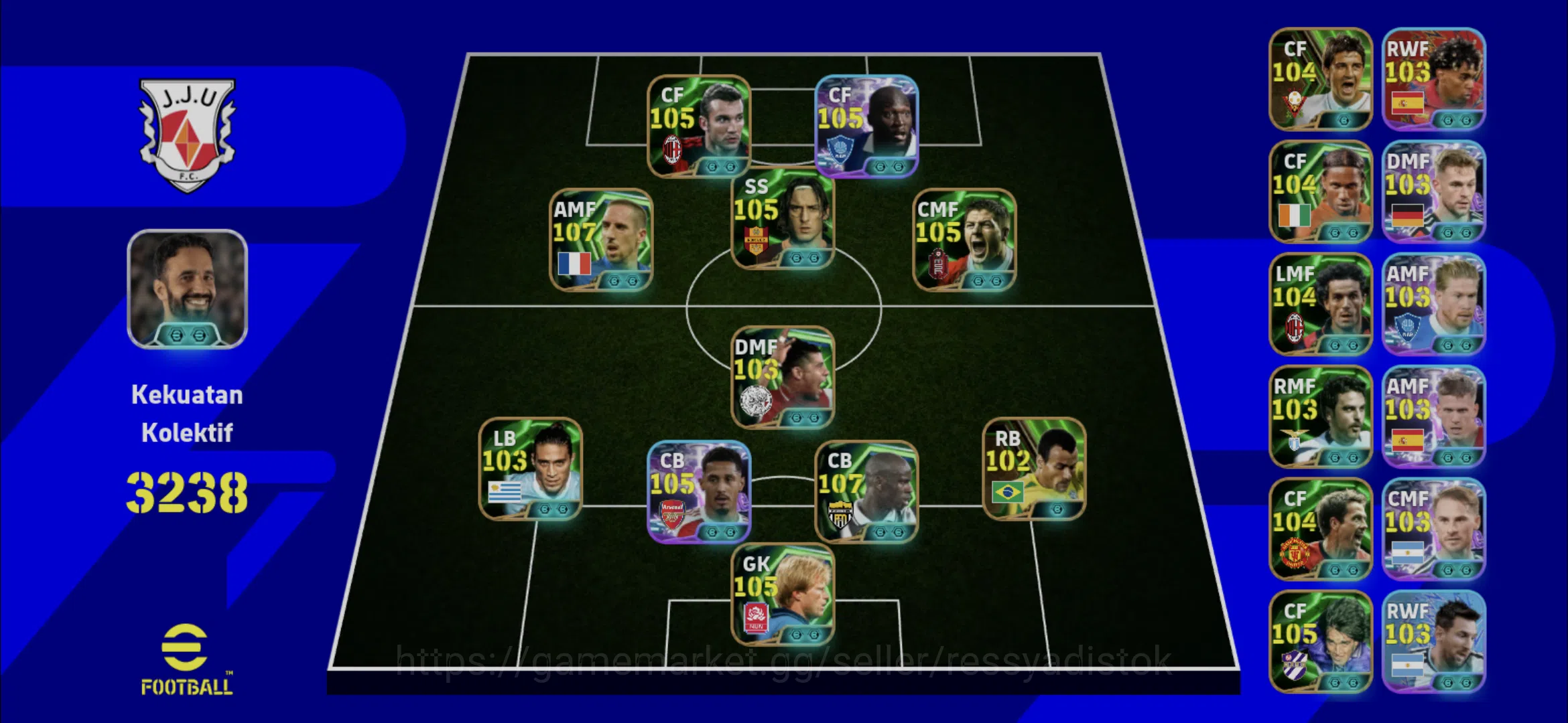 eFootball Accounts Legends & Iconic Players EFOOTBALL COLLECTIVE 3238+ | EPIC ANDRY SEVCHENKO,SHOWTIME LUKAKU,TOTTI,W 1