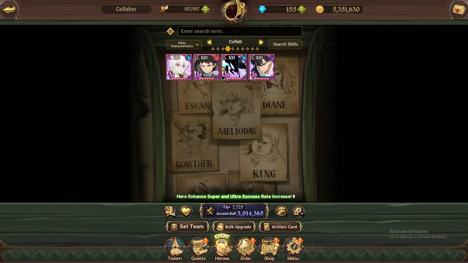 The Seven Deadly Sins: Grand Cross Accounts Others ASIA|3m CC|1LR Meliodas|4 collab Sho4/6,Shinra,Beru,Sungjinwo|UR 10