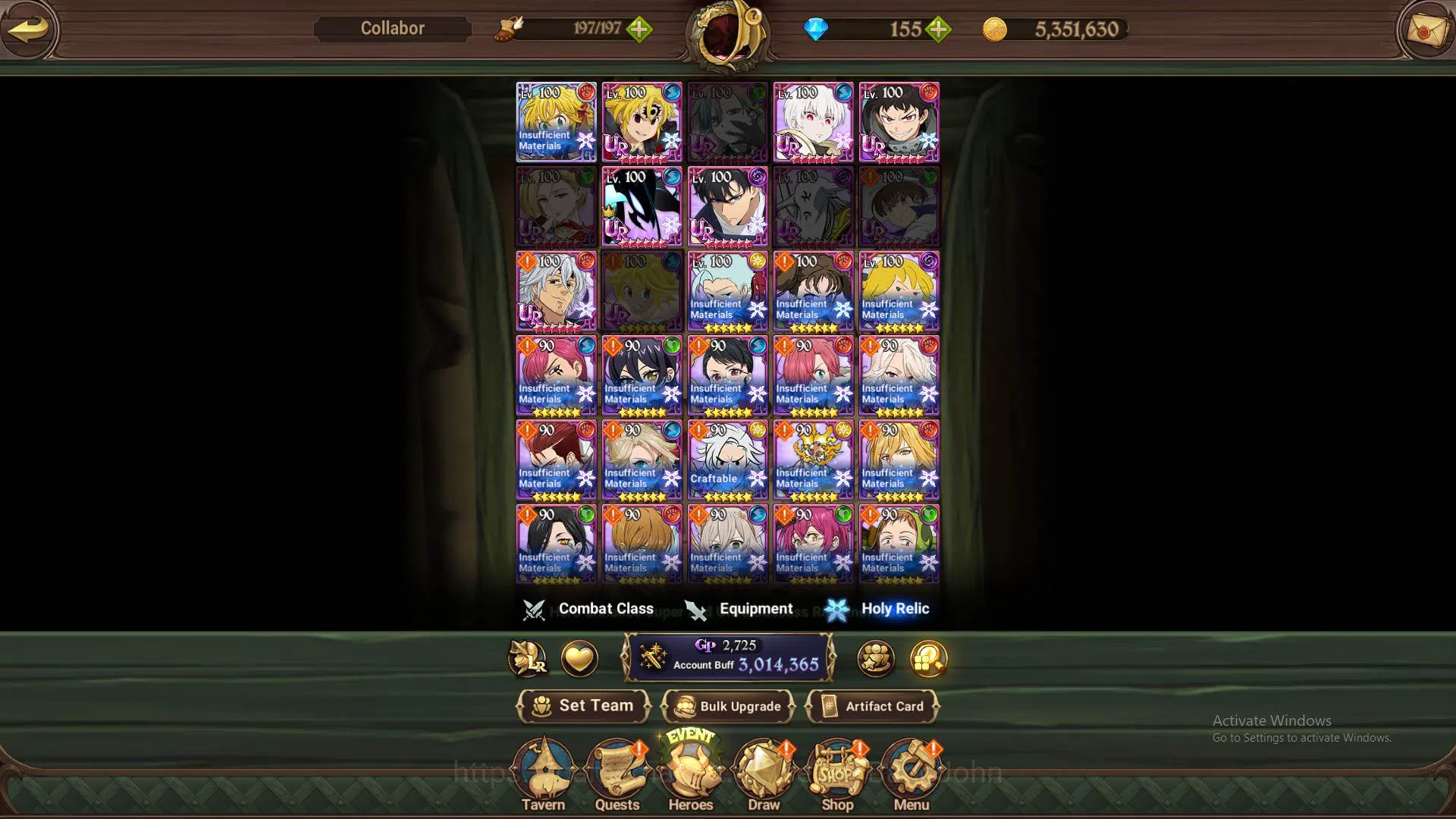 The Seven Deadly Sins: Grand Cross Accounts Others ASIA|3m CC|1LR Meliodas|4 collab Sho4/6,Shinra,Beru,Sungjinwo|UR 11