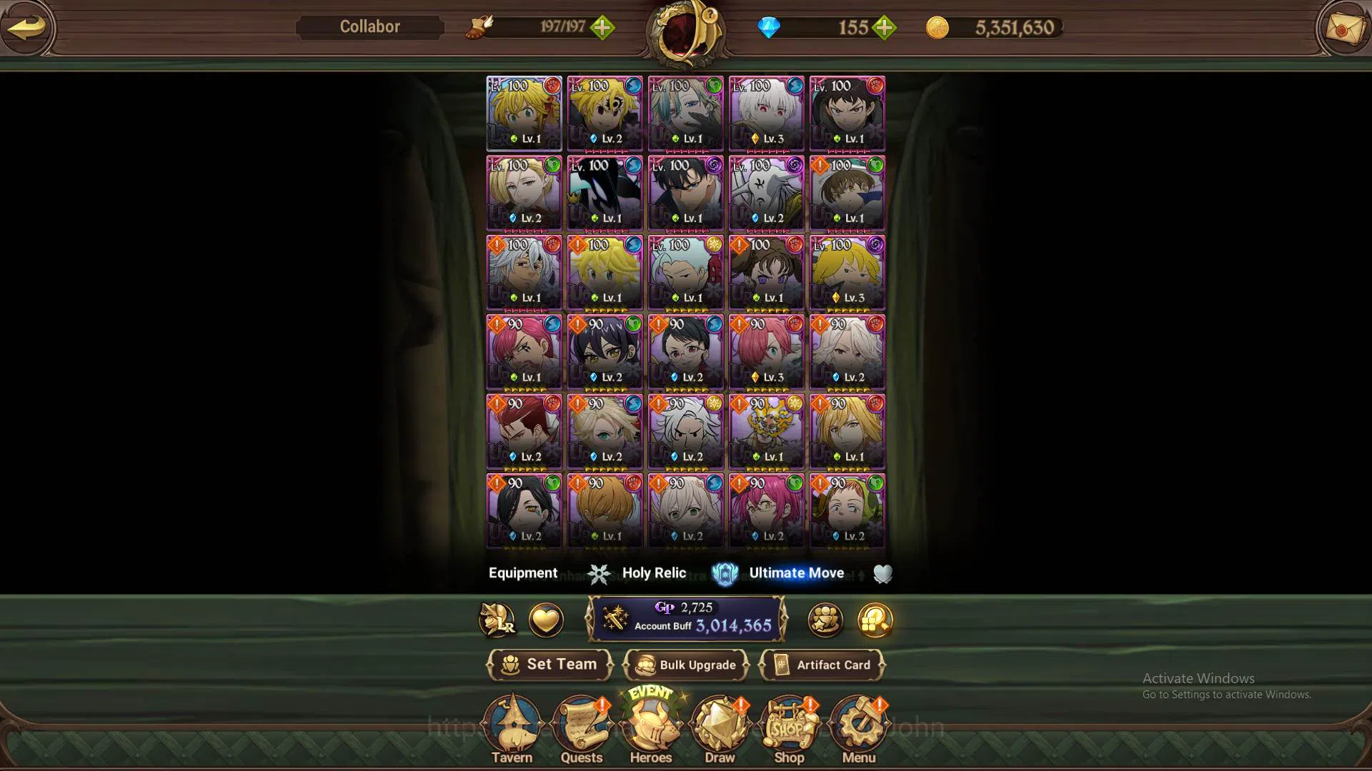 The Seven Deadly Sins: Grand Cross Accounts Others ASIA|3m CC|1LR Meliodas|4 collab Sho4/6,Shinra,Beru,Sungjinwo|UR 12