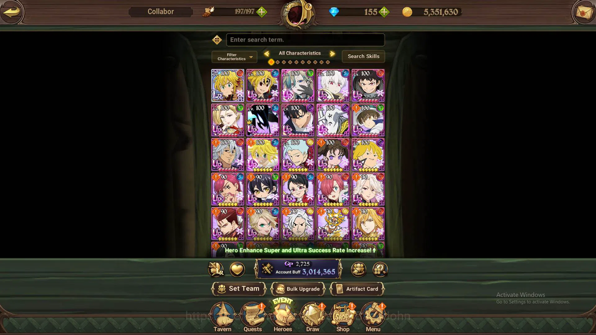 The Seven Deadly Sins: Grand Cross Accounts Others ASIA|3m CC|1LR Meliodas|4 collab Sho4/6,Shinra,Beru,Sungjinwo|UR 9