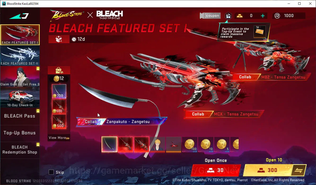 Blood Strike Accounts Starter ASIA|1 ETERNAL M1887-NotherFlame | Collab Bleach Byakuya |NetEase|Check SS(BLS2891) 8