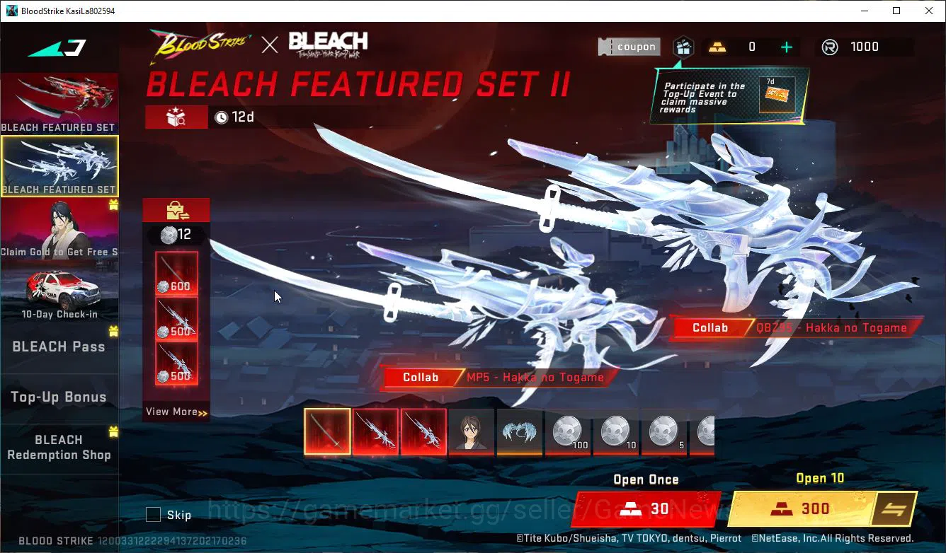 Blood Strike Accounts Starter ASIA|1 ETERNAL M1887-NotherFlame | Collab Bleach Byakuya |NetEase|Check SS(BLS2891) 9