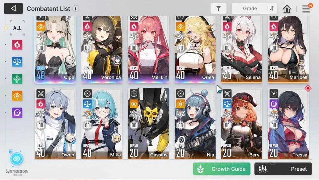 Chaos Zero Nightmare Accounts GLOBAL|Lv 40|4 SSR (OlgaM1,VeronicaM1,Mei Lin,Orlea)+9 SR 1